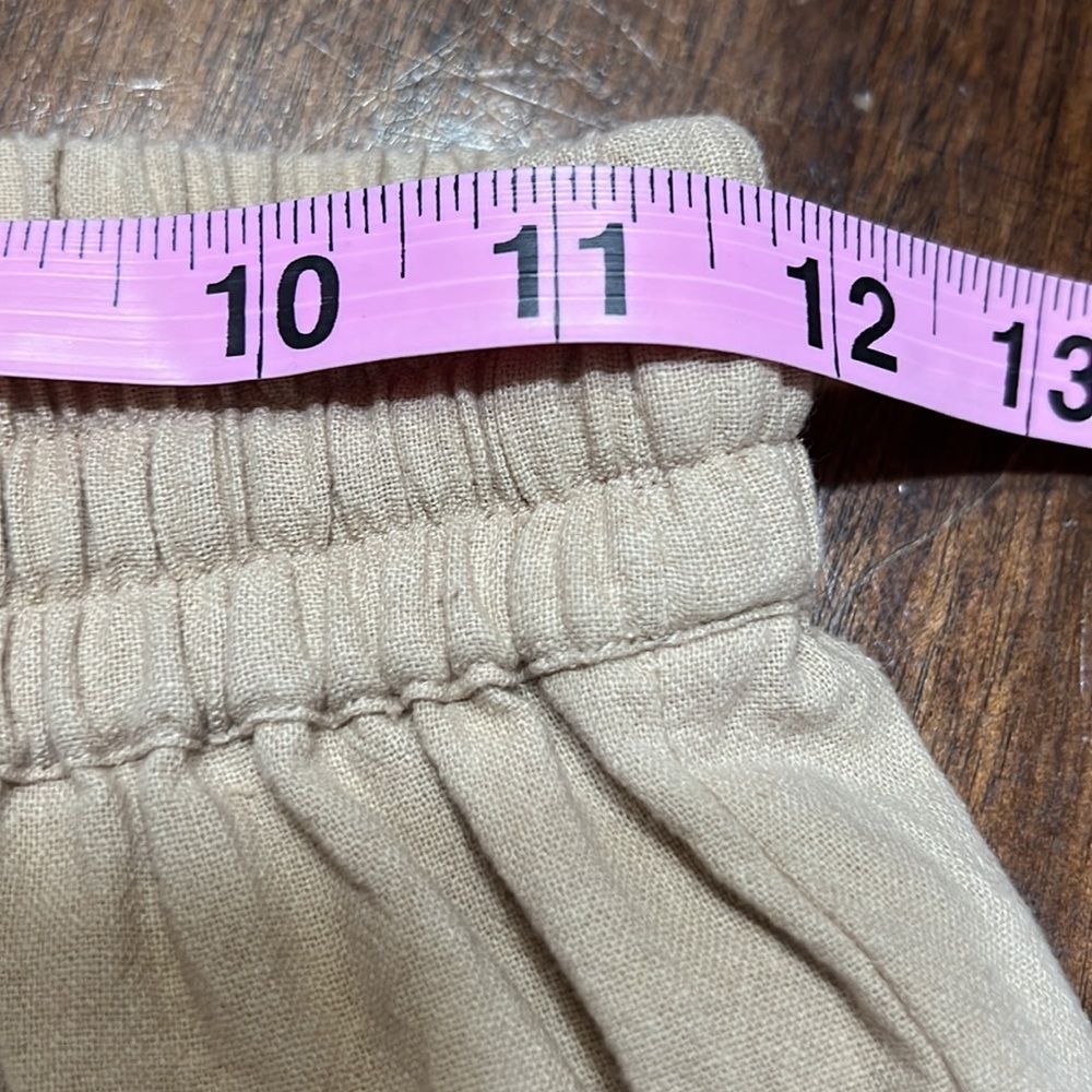 Laude The Label Tan Cropped Harem Drawstring Pants Organic Cotton Sz XS NWT - Picture 7 of 10